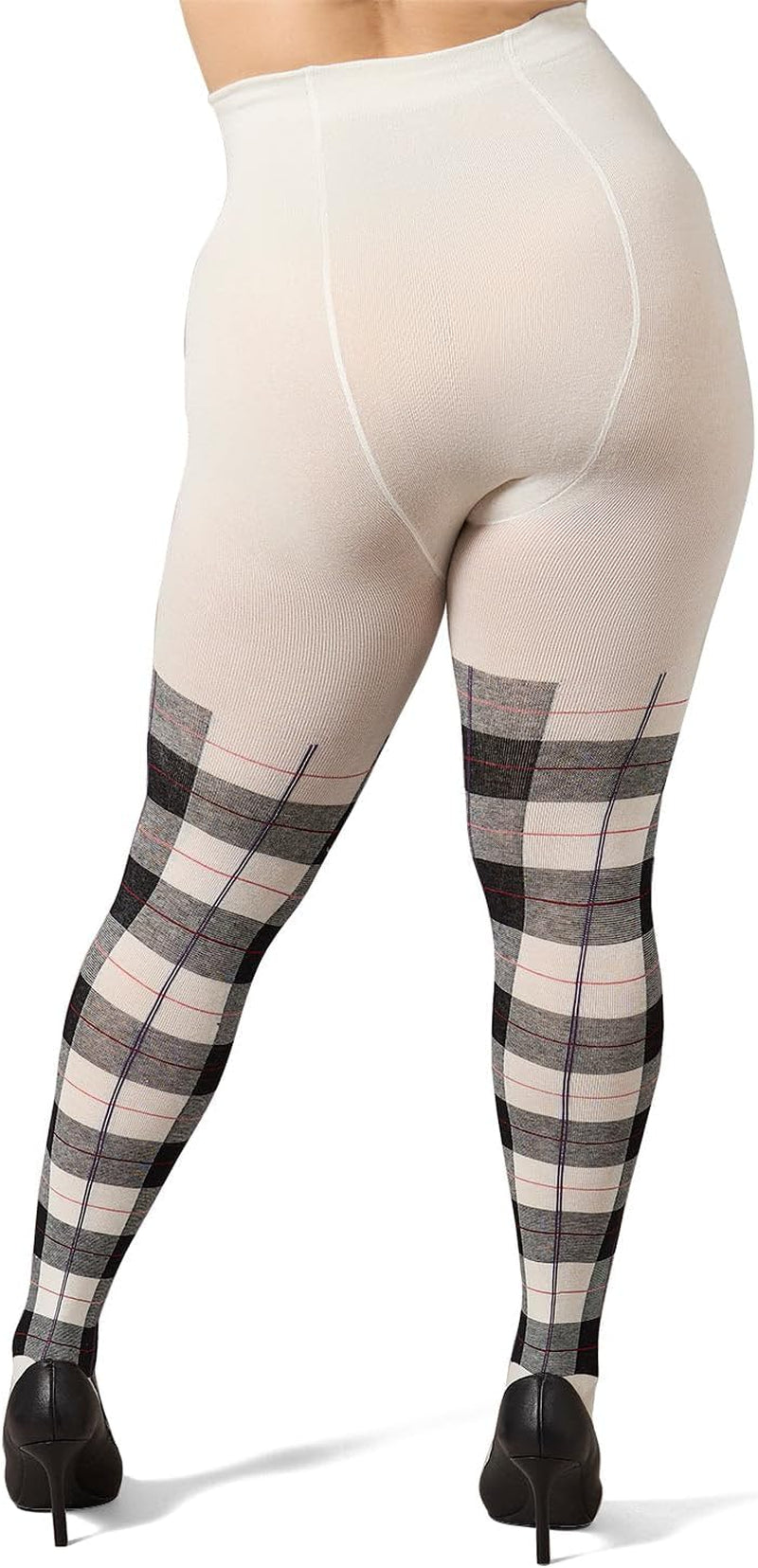Glasgow Plaid Cotton Tights for Women, Cozy, Warm and Fashionable Patterned Sweater Tights - Sizes Small to 6X