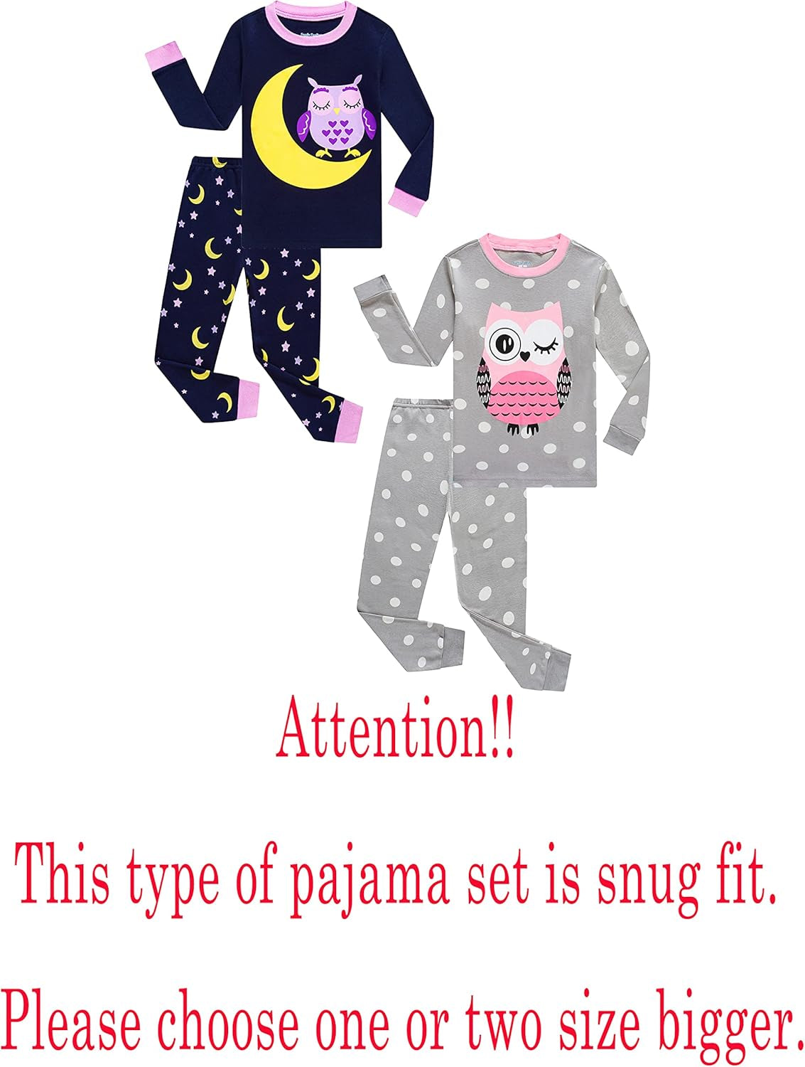 Kids & Toddler Girls Boys Pajamas 2 Piece Pjs Set 100% Cotton Sleepwear