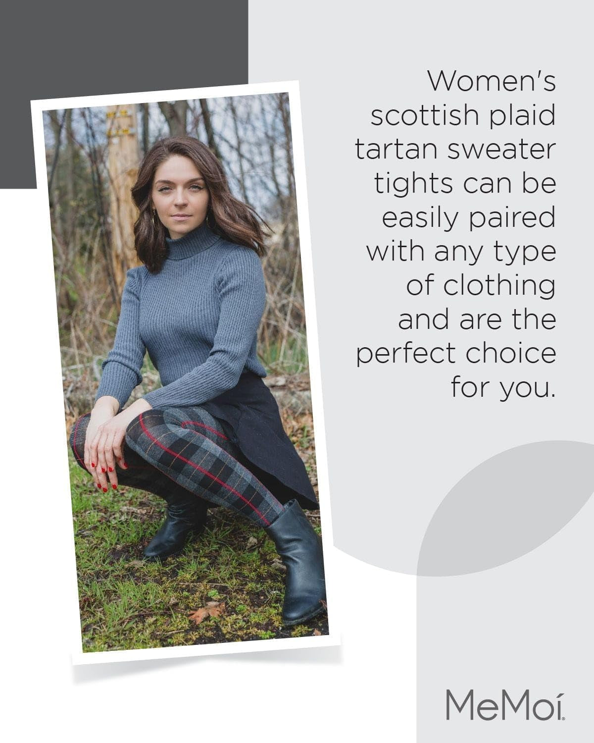 Glasgow Plaid Cotton Tights for Women, Cozy, Warm and Fashionable Patterned Sweater Tights - Sizes Small to 6X