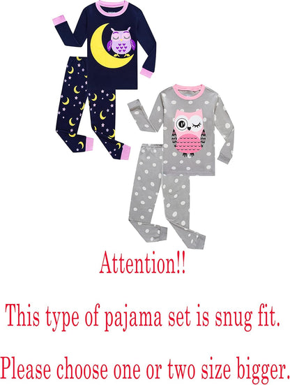 Kids & Toddler Girls Boys Pajamas 2 Piece Pjs Set 100% Cotton Sleepwear
