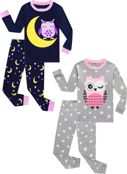 Kids & Toddler Girls Boys Pajamas 2 Piece Pjs Set 100% Cotton Sleepwear